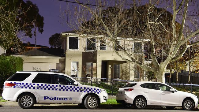 The Hastings Rd home in Hawthorn East was extensively damaged with broken windows at the front and rear of the property. Picture: Lawrence Pinder