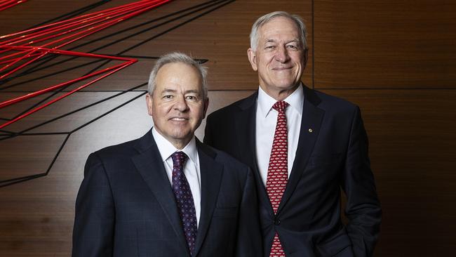 GrainCorp CEO Mark Palmquist and chairman Graham Bradley. Picture: Hollie Adams/The Australian.