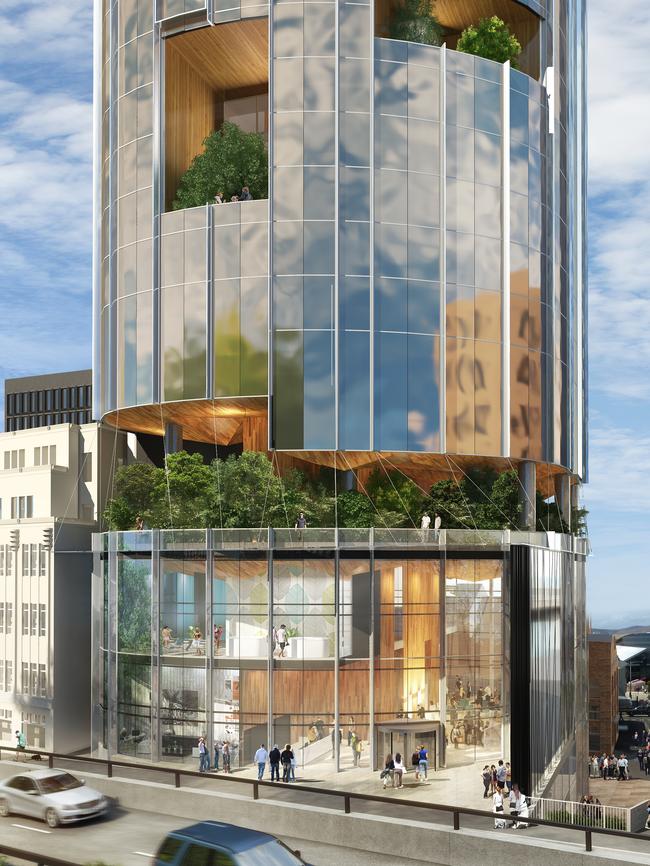 Render of Fragrance Group hotel proposal for Davey St from 2017.