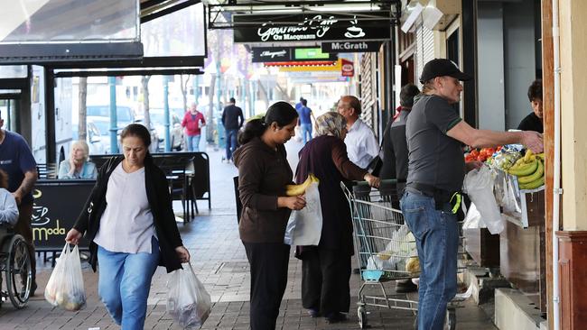 Locals shopping on Macquarie St in Liverpool. Picture: Carmela Roche