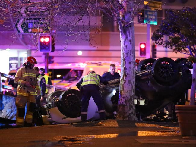 Constable Trevitt has been nominated for a bravery award for pulling the sole survivor out of this crash in Haymarket in September. Picture: Steve Tyson