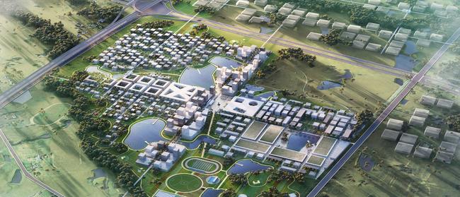 Concept images of property developer BHL's Northern Gateway City, located at the Western Sydney Aerotropolis at Badgerys Creek.