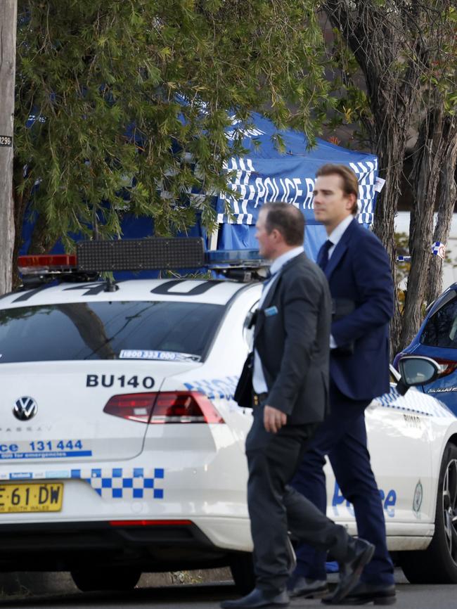 Police on the scene outside a childcare centre on Marana Road. Picture: NewsWire / Jonathan Ng