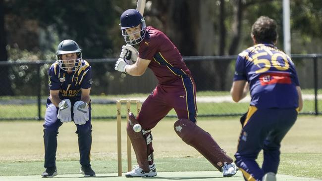 MPCA: Carrum batter Matt Boland keeps his eye on the ball. Picture: Valeriu Campan