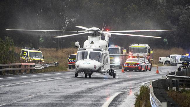 The Barton Hwy is expected to be closed for hours following the crash. Picture: OnScene ACT