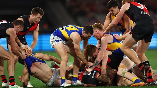 The Eagles almost caused a boilover at Marvel Stadium. Picture: Graham Denholm/AFL Photos