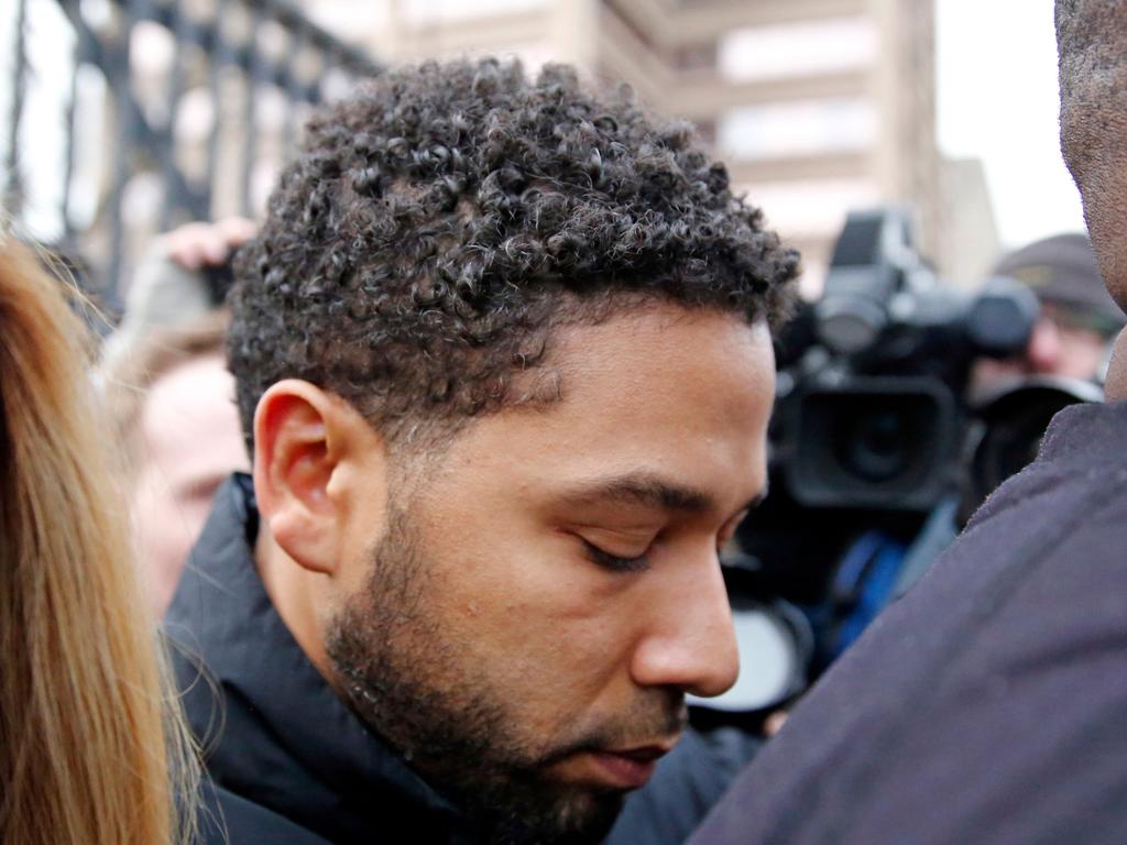 Empire actor Jussie Smollett leaves Cook County jail after posting bond on February 21, 2019 in Chicago. Picture: AFP