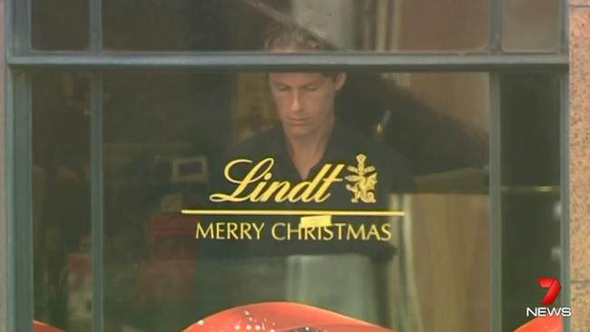 Victim Tori Johnson at the window of the Lindt Cafe. The inquest was told today of a string of mistakes made by police - including that a number of hostage phone calls were not transcribed. Picture Channel 7