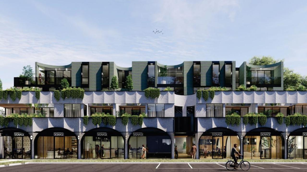 An artist's depiction of the proposed mixed-use apartment complex at 5-7 Brown St, Portarlington. Picture: planning documents.