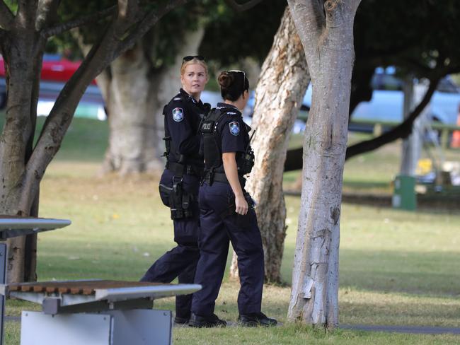 Police on patrol in Paradise Point. Picture: Glenn Hampson.