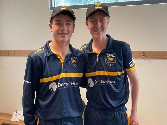 Cousins Sam and Archie Lalor made their McIntyre Shield debuts for Bacchus Marsh. Picture: BMCC Facebook