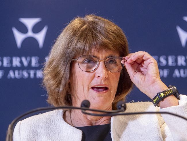 SYDNEY, AUSTRALIA. NewsWire Photos.December 10, 2024.RBA Governor, Michele Bullock holds a media conference discussing the Reserve Bank of AustraliaÃs monetary policy decision.Picture: NewsWire / Jeremy Piper