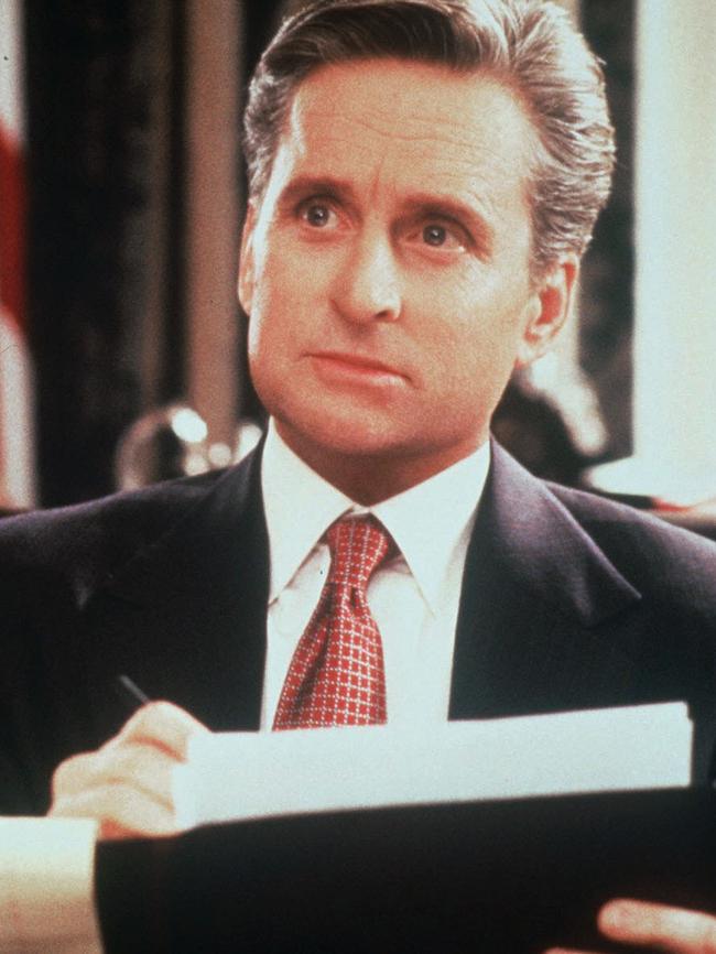 Actor Michael Douglas in a scene from the film "The American President".