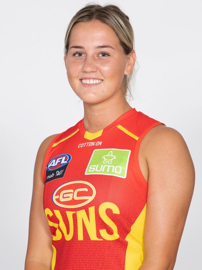 Dee Heslop at Metricon Stadium on January 15, 2020 in Gold Coast, Australia. (Photo by Bradley Kanaris/AFL Photos)