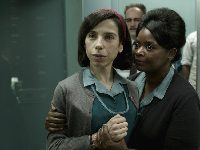 Sally Hawkins and Octavia Spencer both scored nominations in the hot favourite The Shape of Water. Picture: Fox Searchlight Pictures via AP