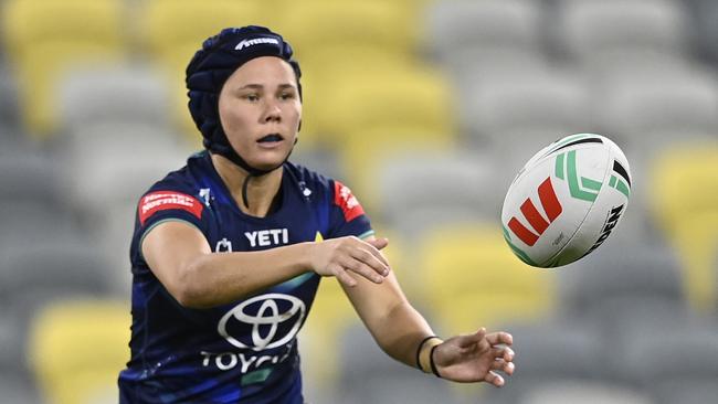 The Far North’s Tahlulah Tillett in action for the North Queensland Cowboys. Photo by Ian Hitchcock/Getty Images