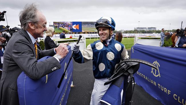 Tommy Berry copped a hefty fine and was suspended following his winning ride aboard Gringotts. Picture: Sam Ruttyn