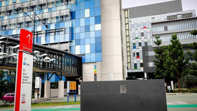 Gold Coast University Hospital where the US actor Tom Hanks and his wife Rita Wilson were admitted for COVID-19. Picture: Patrick Hamilton/AFP