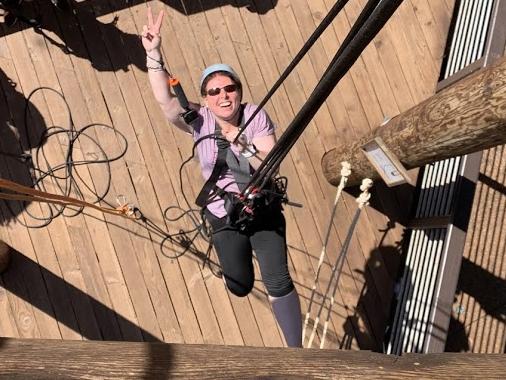 Ms Farmer would not have been able to go abseiling at her previous weight. Picture: supplied