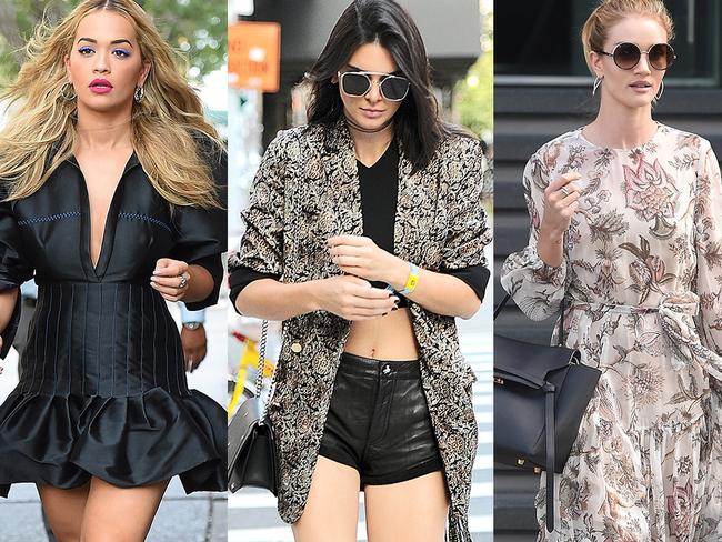 Rita Ora, Kendall Jenner and Rosie Huntington-Whiteley. Picture: Splash/Snapper