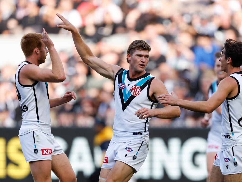 The Power made a fast start before Collingwood’s onslaught. Picture: Dylan Burns/AFL Photos via Getty Images