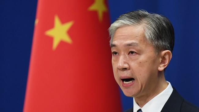 Chinese Foreign Ministry spokesman Wang Wenbin. Picture: AFP.