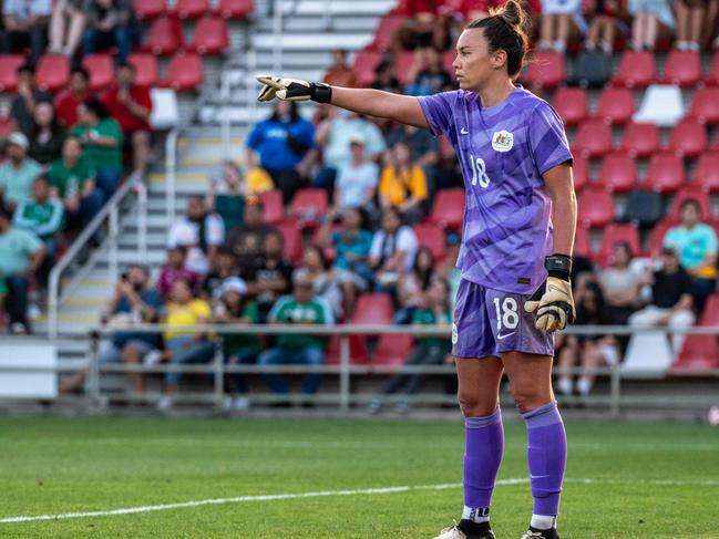 Mackenzie Arnold kept another cleansheet for the Matildas, despite some daring Mexican raids. Picture: AFP