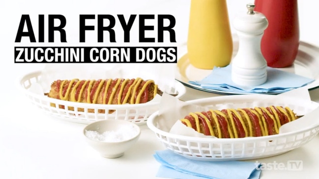 Air fryer zucchini corn dogs