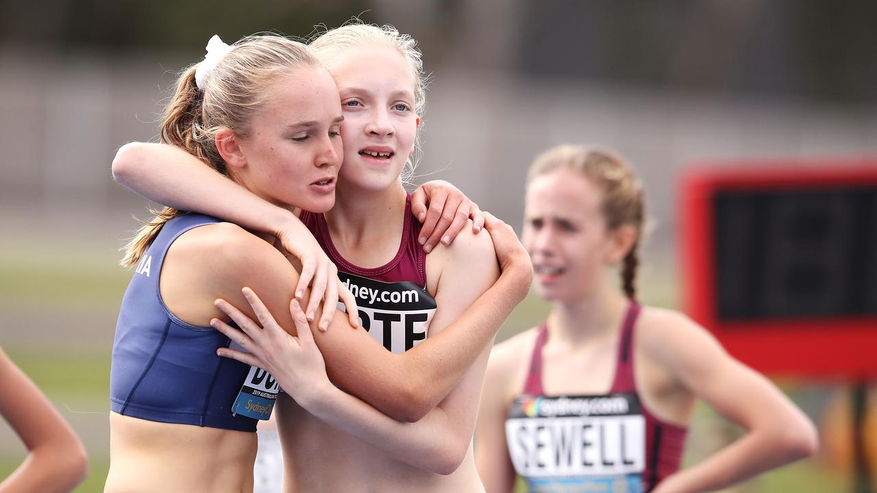 Isabella Harte of Queensland after winning the national 1500m title. (Photo by Mark Kolbe/Getty Images)