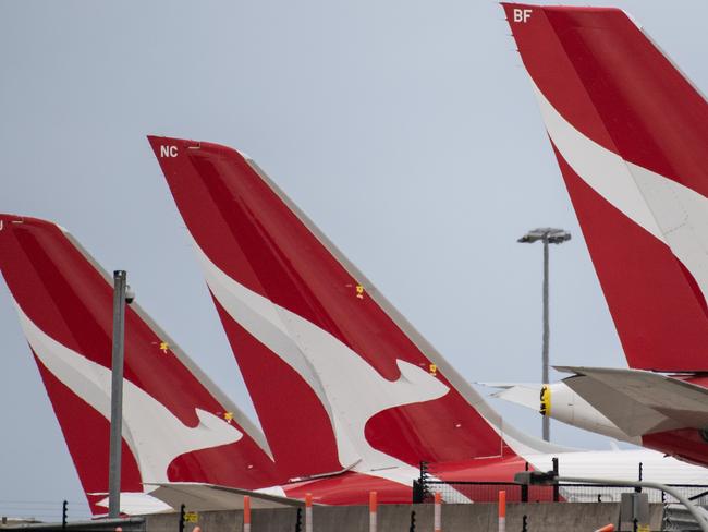 SYDNEY, AUSTRALIA - NewsWire Photos November 30, 2020: Qantas Aircraft on the tarmac at Sydney Airport. Sydney. Picture: NCA NewsWire / James Gourley