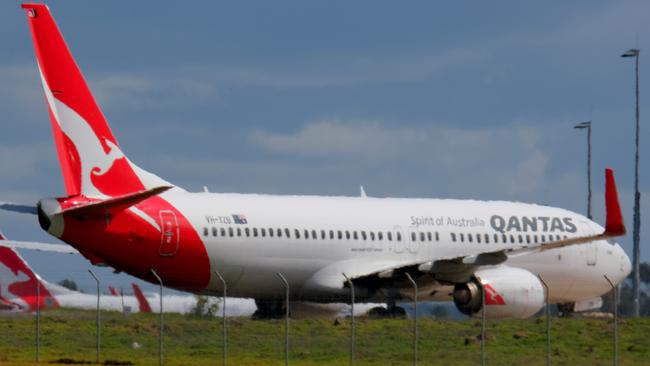 Qantas is sending grounded planes to Avalon airport to park them until the coronavirus shutdowns end. Picture: Mark Wilson