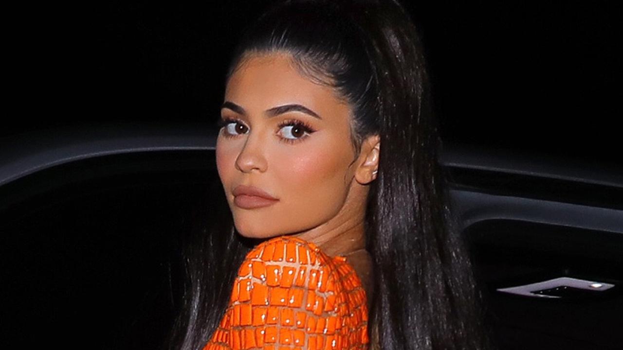 Kylie Jenner Shows Off Body In Orange Cut Out Dress Photo 