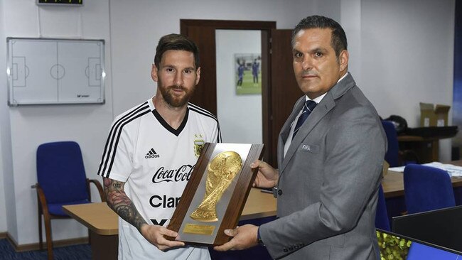 New FIFA 2022 World Cup Qatar competition and events manager Gary Moretti with Argentine and Barcelona superstar Lionel Messi at last year's FIFA World Cup in Russia.