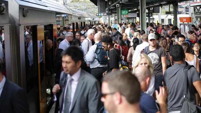 Delays of up to 30 minutes are affecting the Sydney Trains. Pictured are the platforms at Central Station in Sydney.Picture: Christian Gilles