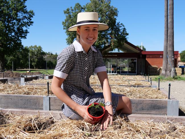 Laila Armsden from Scots School Albury. Scots School Albury called on its farming families for expert help in the planning phase of its $500,000 Agriculture Leaning Space and now is celebrating the opening of Stage One this term.