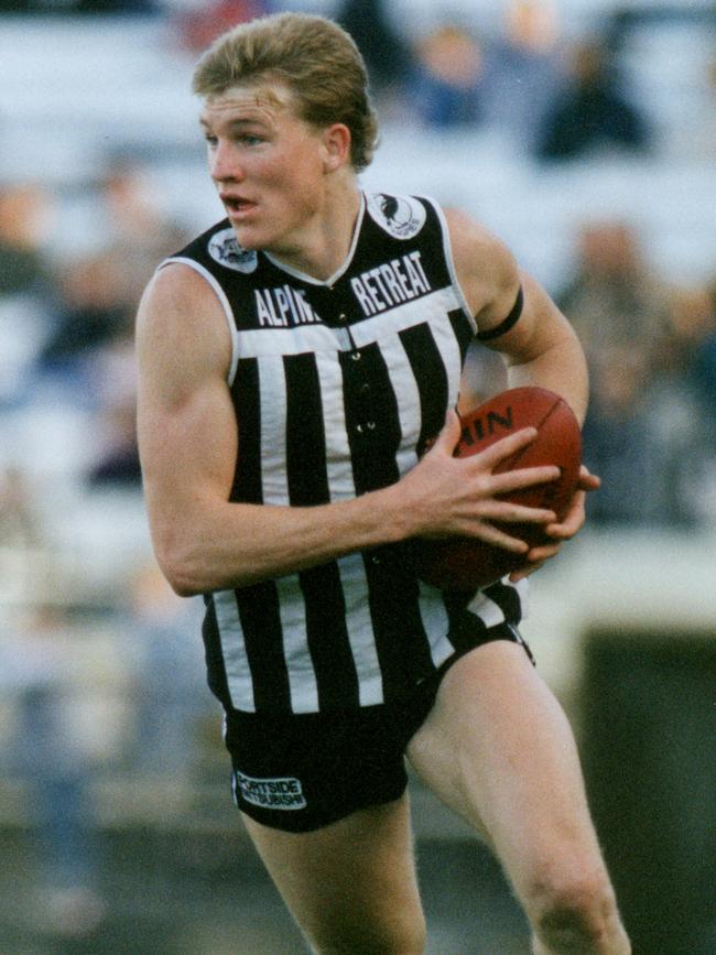 Nathan Buckley playing for Port Adelaide Magpies in 1992.