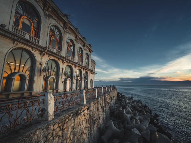 Creepy abandoned Romanian casino after dark. Picture: Jakub Kyncl