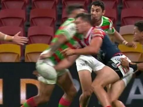 Latrell Mitchell is in hot water over this ugly shot on Joey Manu.