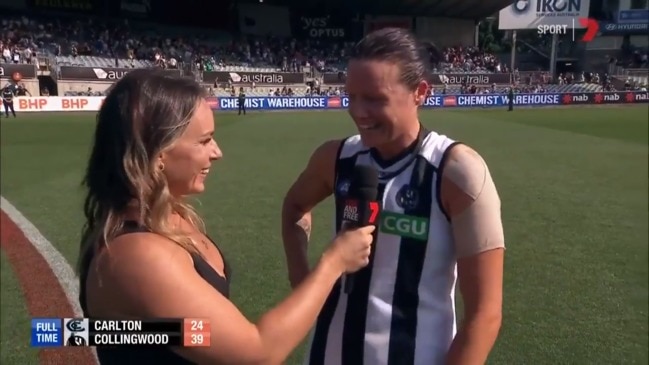 Stacey Livingstone’s brutal swipe at Tayla Harris after AFLW victory (Channel 7)