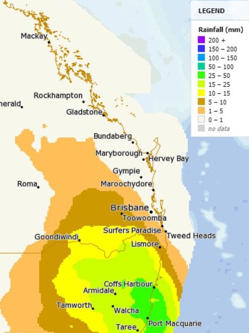 The storms will start to worsen on Saturday. Picture: Bureau of Meteorology