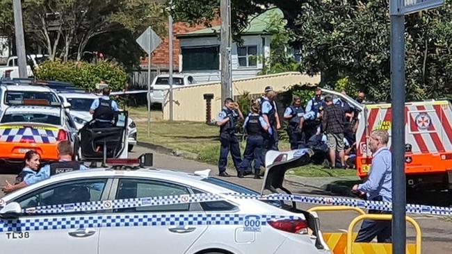 Police shot an alleged armed man at Tuggerah Lakes on Wednesday.