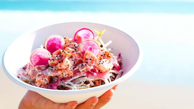 The spicy salmon shaka bowl from Finn Poke.