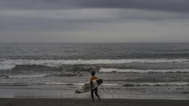 You call those waves? Japan surf spot, Tsurigasaki, has been picked as the location for the first Olympic surfing event at the Tokyo 2020 Olympics. Picture: AP Photo/Jae C. Hong