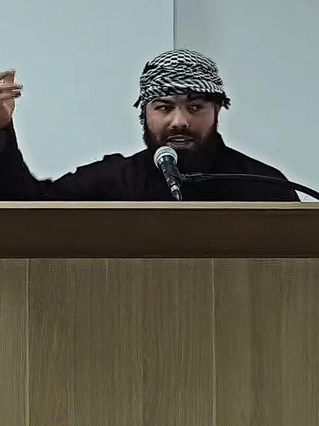 Brother Ismail gave a sermon that called for jihad. Picture: YouTube