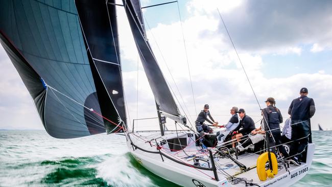 Competitors in the 2016 Festival of Sails on the water at Geelong. Picture Craig Greenhill, Saltwater Images