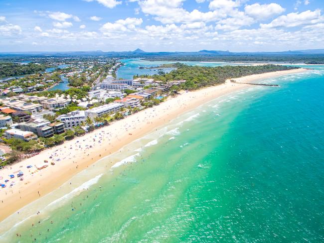 Noosa on the Sunshine Coast in Queensland from an aerial perspecive