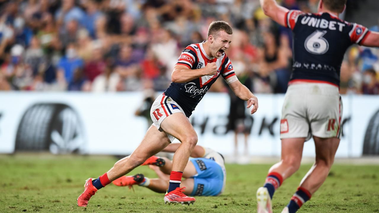 Nailed it. Sam Walker after kicking the controversial field goal. Picture: NRL Images