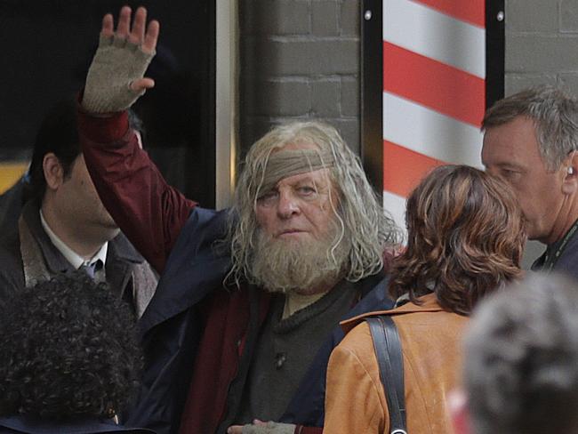 Sir Anthony Hopkins on the set of Thor Ragnarok in Brisbane. Picture: Adam Armstrong