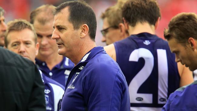 Dockers coach Ross Lyon was unable to stem Sydney’s charge. Picture: Mark Evans