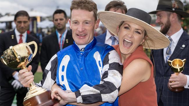 Mark Zahra and his wife celebrated the Cup win over two nights. Picture: Jay Town-Racing Photos via Getty Images